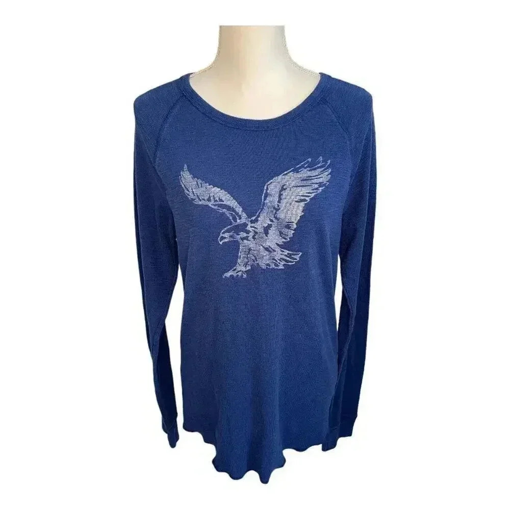 American Eagle Men’s Athletic Fit Medium Blue Long Sleeved Shirt